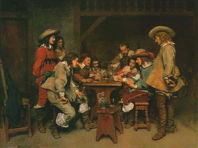 Jean-Louis-Ernest Meissonier A Game of Piquet, Germany oil painting art